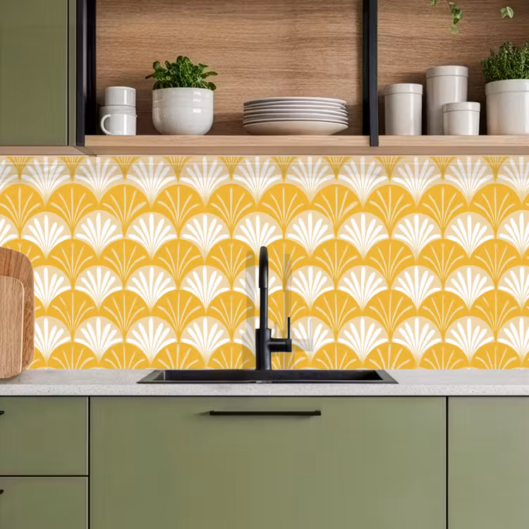 Keuken achterwand - Waaier - Geel - Art — 5