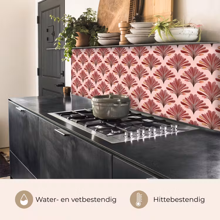 Keuken achterwand - Waaier - Roze - Rood — 3