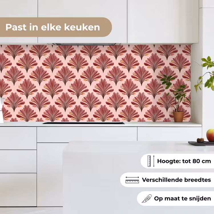 Keuken achterwand - Waaier - Roze - Rood — 4
