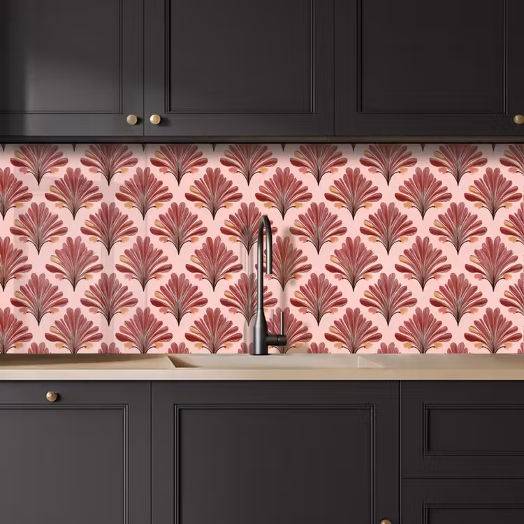 Keuken achterwand - Waaier - Roze - Rood — 6