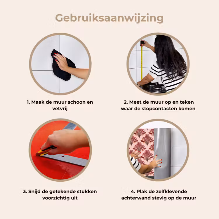 Keuken achterwand - Waaier - Roze - Rood — 7