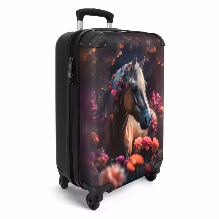 Koffer - Koffer - Paard - Bloemen - Paars - Oranje - Dieren — 2