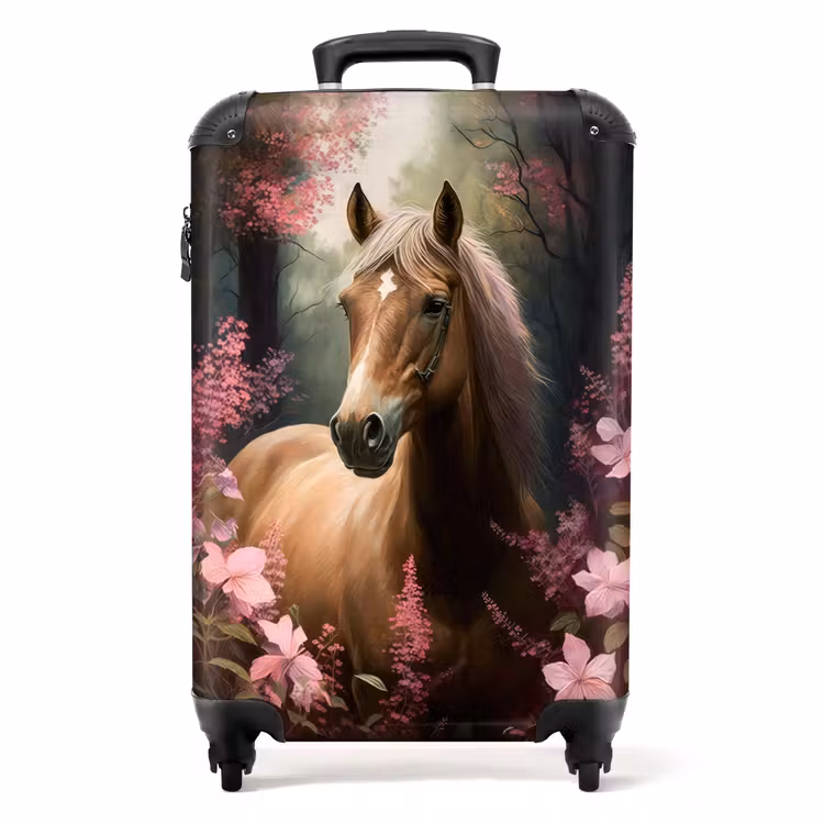 Koffer - Koffer - Paard - Bloemen - Roze - Natuur - Bos — 1