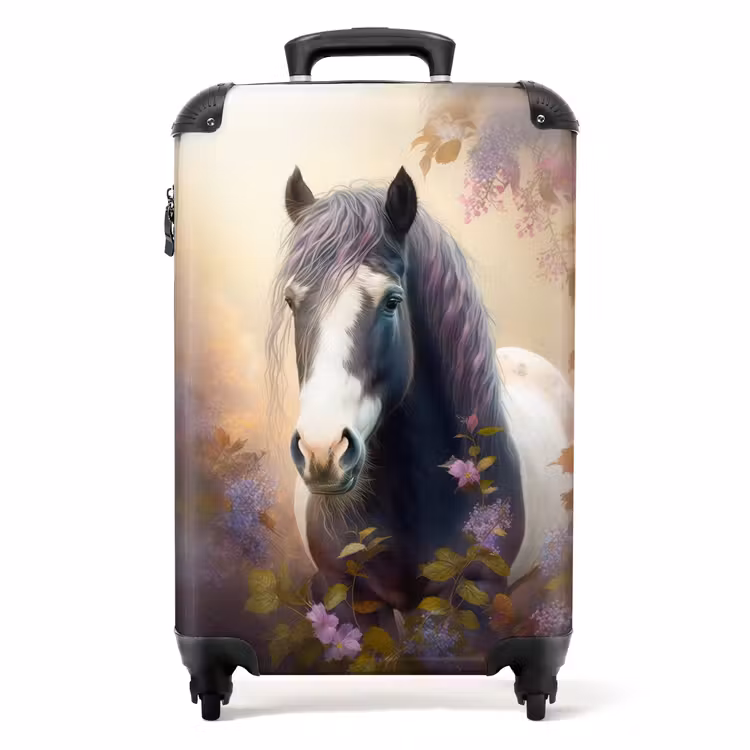 Koffer - Koffer - Paard - Natuur - Dieren - Bloemen - Paars — 1