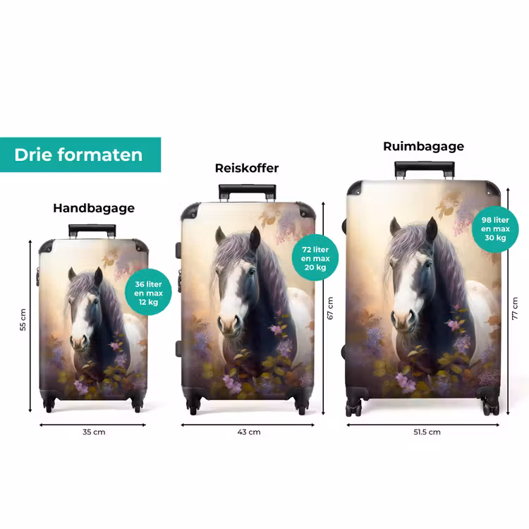 Koffer - Koffer - Paard - Natuur - Dieren - Bloemen - Paars — 3
