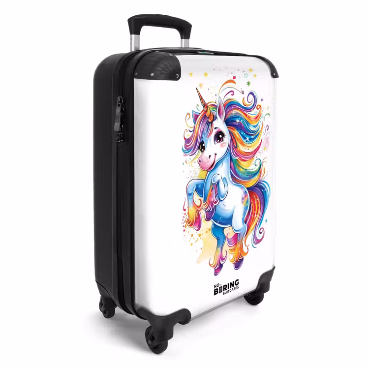 Koffer - Steigerende Eenhoorn met Regenboogmanen — 2