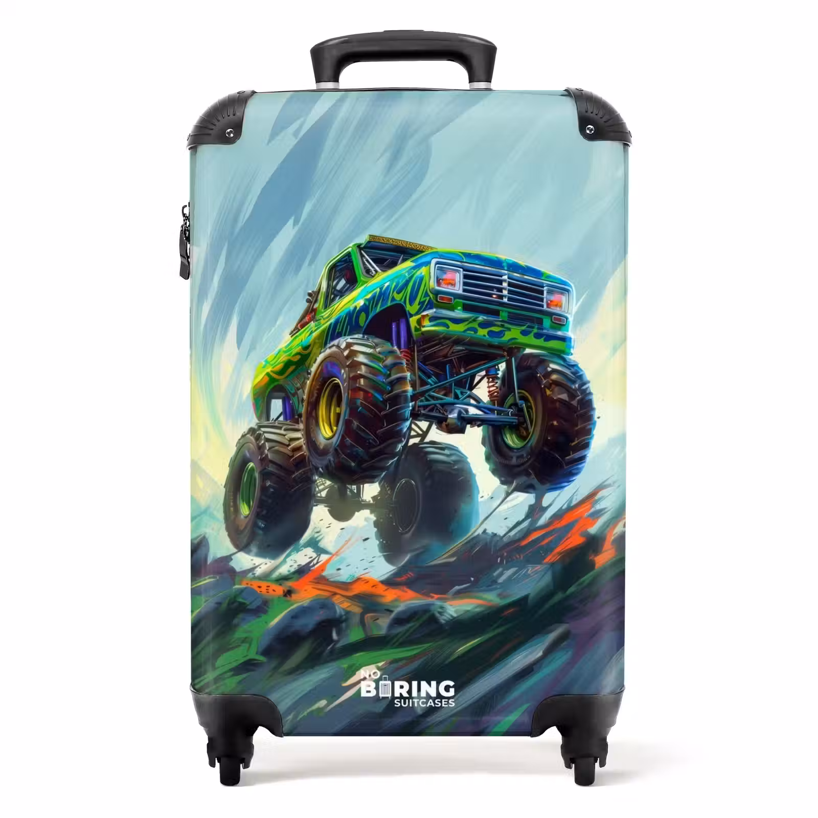 Koffer - Groene Monstertruck met Penseelstreken — 1