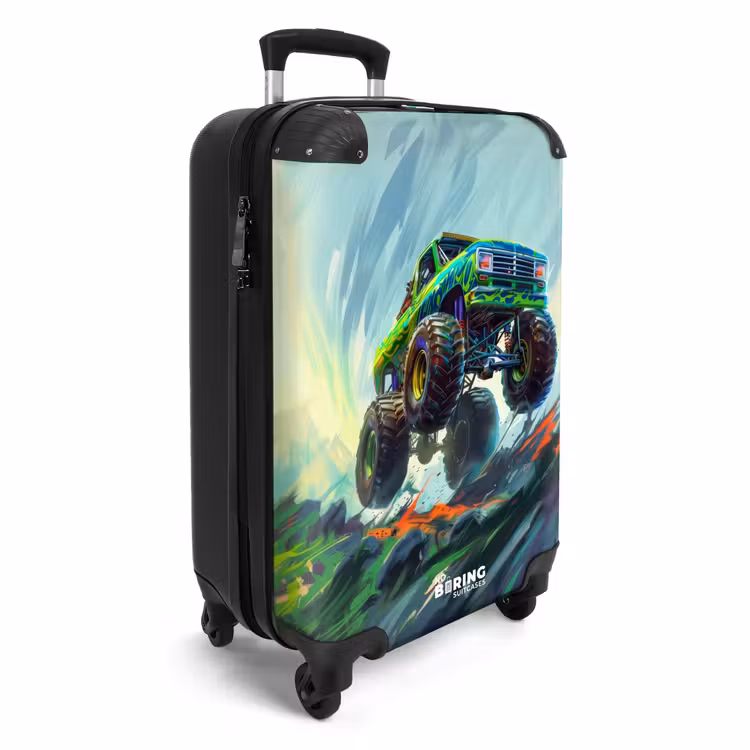 Koffer - Groene Monstertruck met Penseelstreken — 2