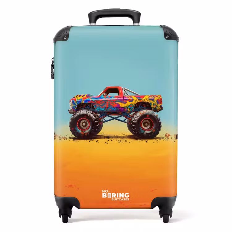 Koffer - Monstertruck met Graffiti Print in het Zand — 1