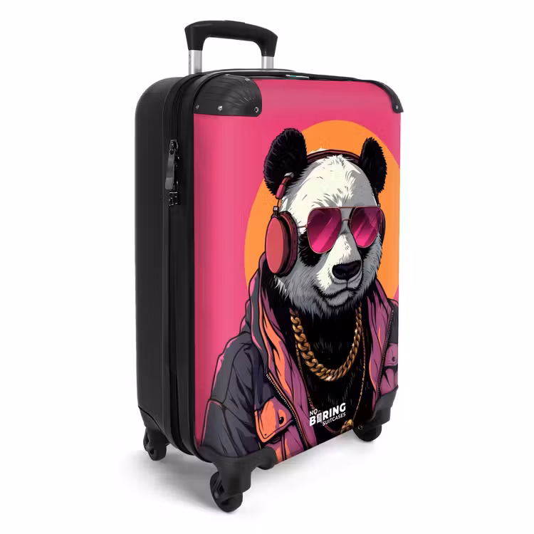 Koffer - Panda met Koptelefoon, Zonnebril en Gouden Ketting — 2