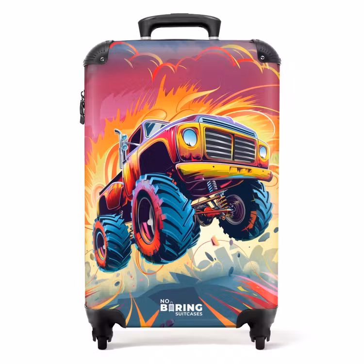 Koffer - Roze Monstertruck Vliegt over het Asfalt — 1