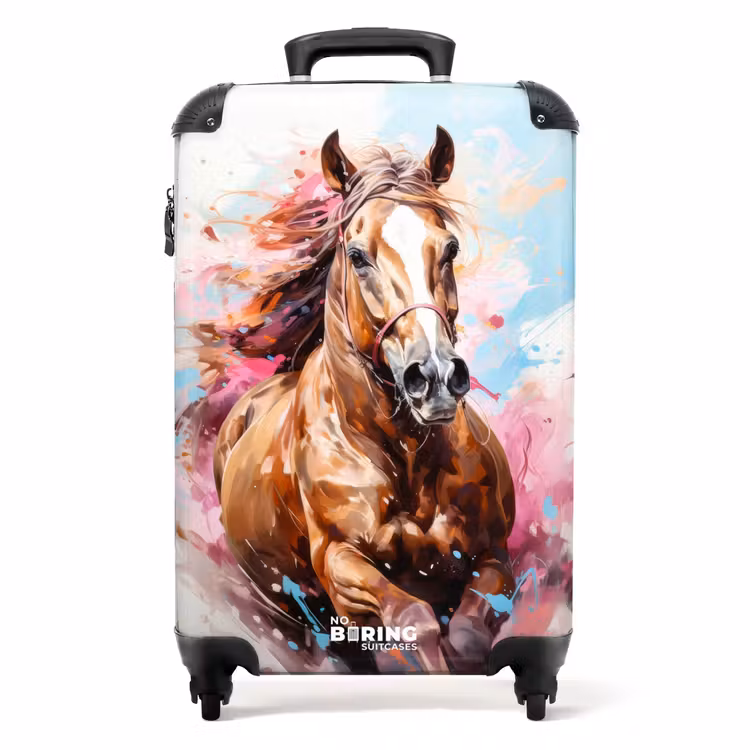 Koffer - Galopperend paard met kleurrijke achtergrond — 1