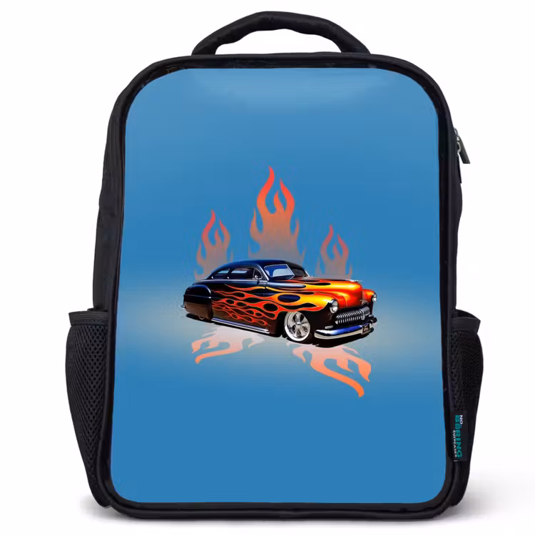 Kinderrugzak - Zwart - Hotrod flames — 1