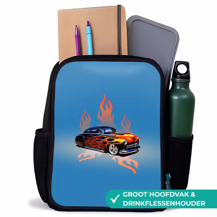 Kinderrugzak - Zwart - Hotrod flames — 4