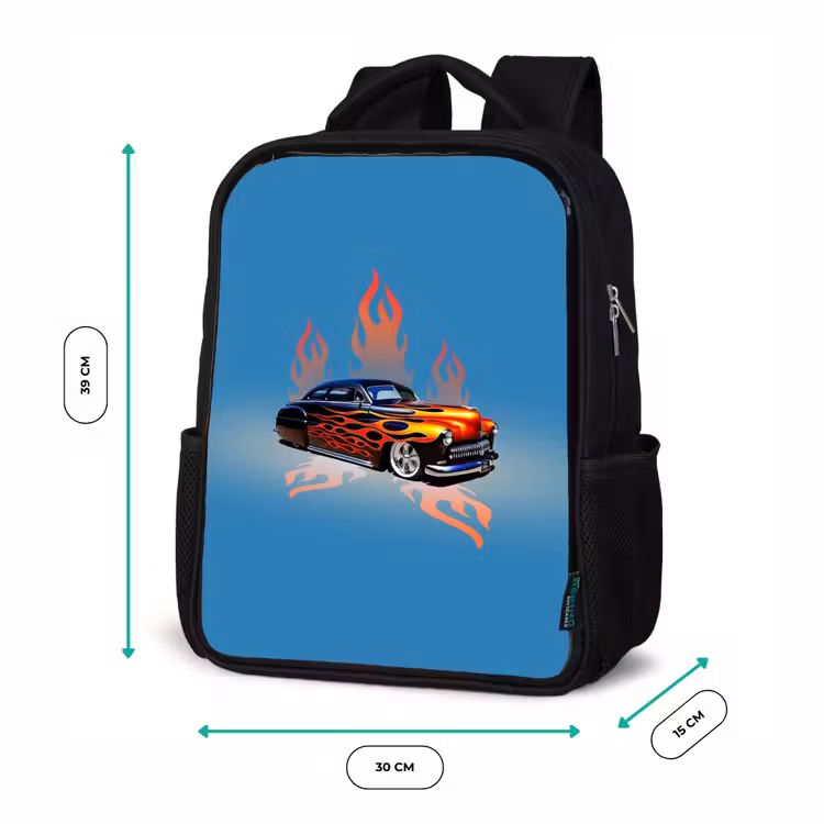Kinderrugzak - Zwart - Hotrod flames — 5
