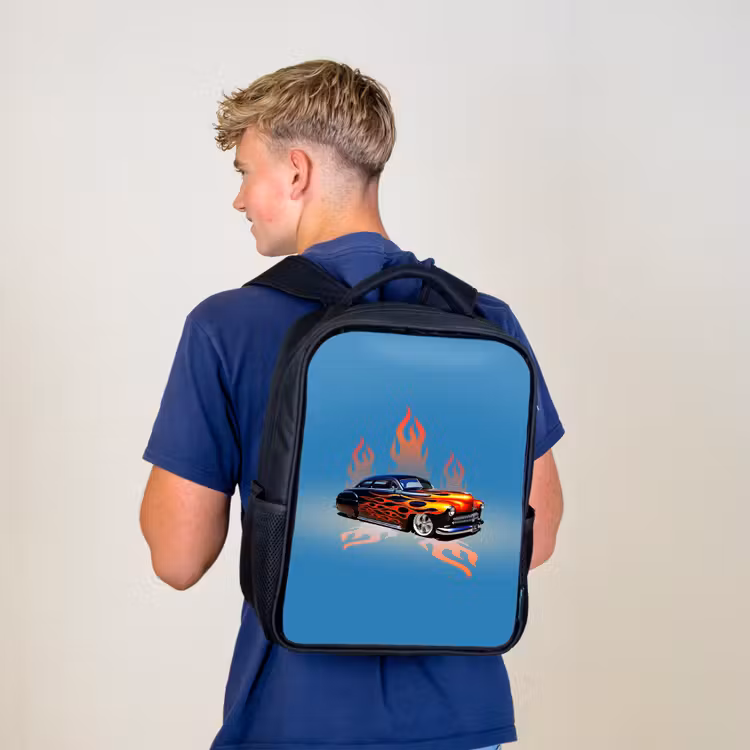 Kinderrugzak - Zwart - Hotrod flames — 6