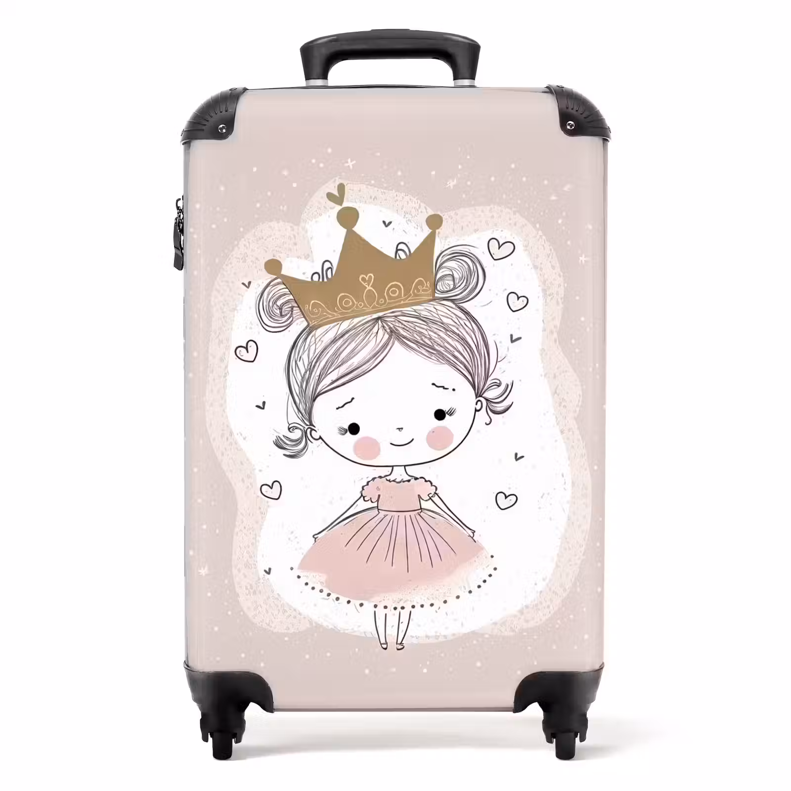 Koffer - Prinses op gekleurde achtergrond met hartjes — 1
