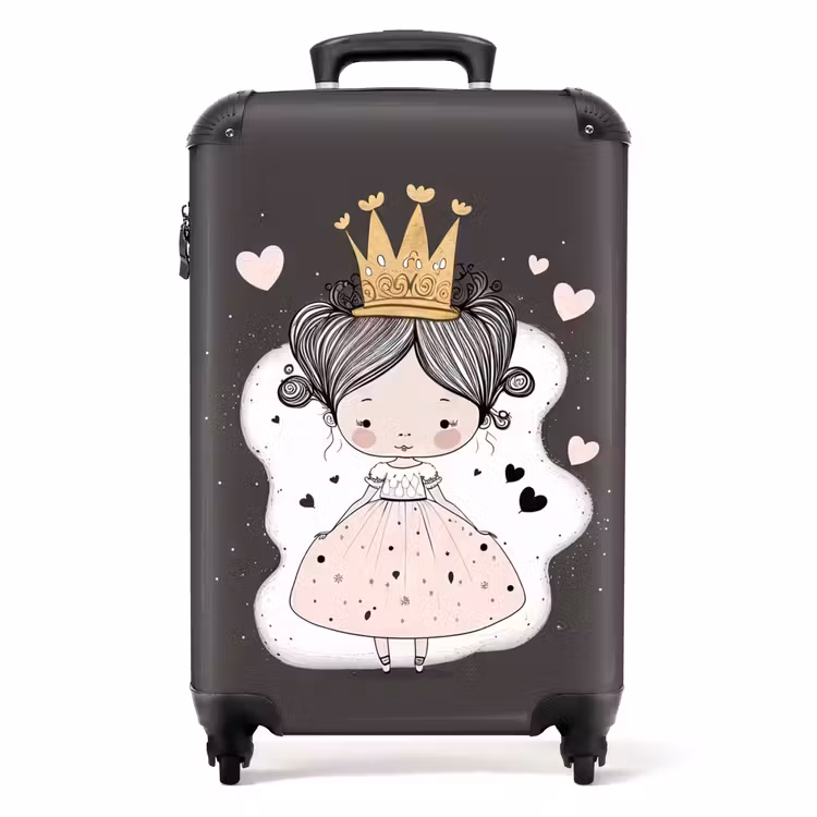 Koffer - Kleine prinses op zwarte achtergrond — 1
