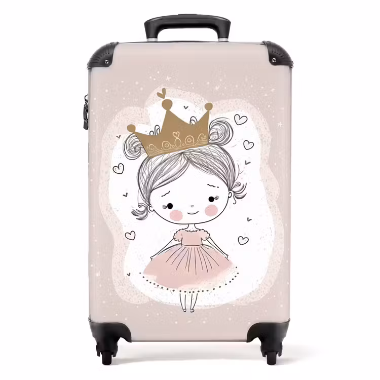 Koffer - Prinses op gekleurde achtergrond met hartjes — 1