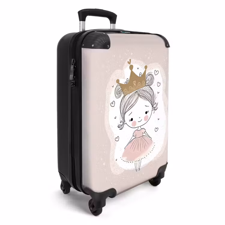 Koffer - Prinses op gekleurde achtergrond met hartjes — 2