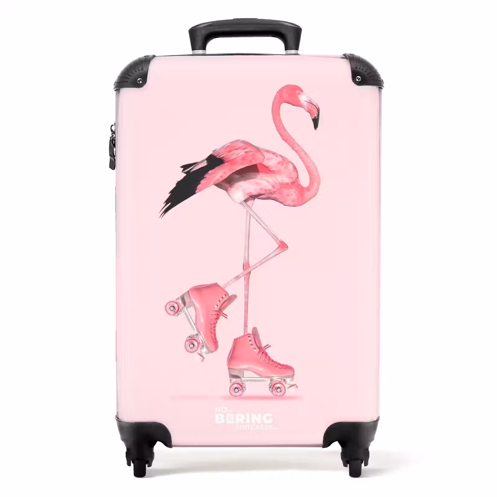 Koffer - Roze rollerflamingo — 1