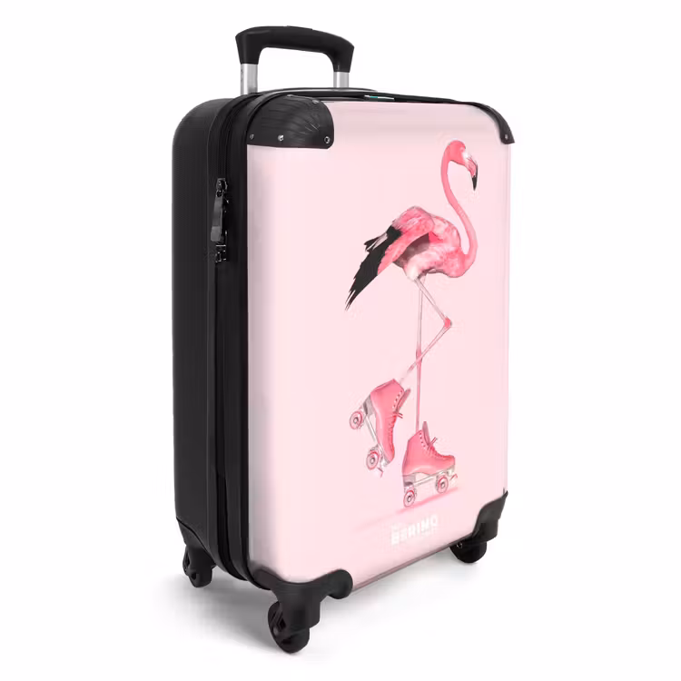 Koffer - Roze rollerflamingo — 2