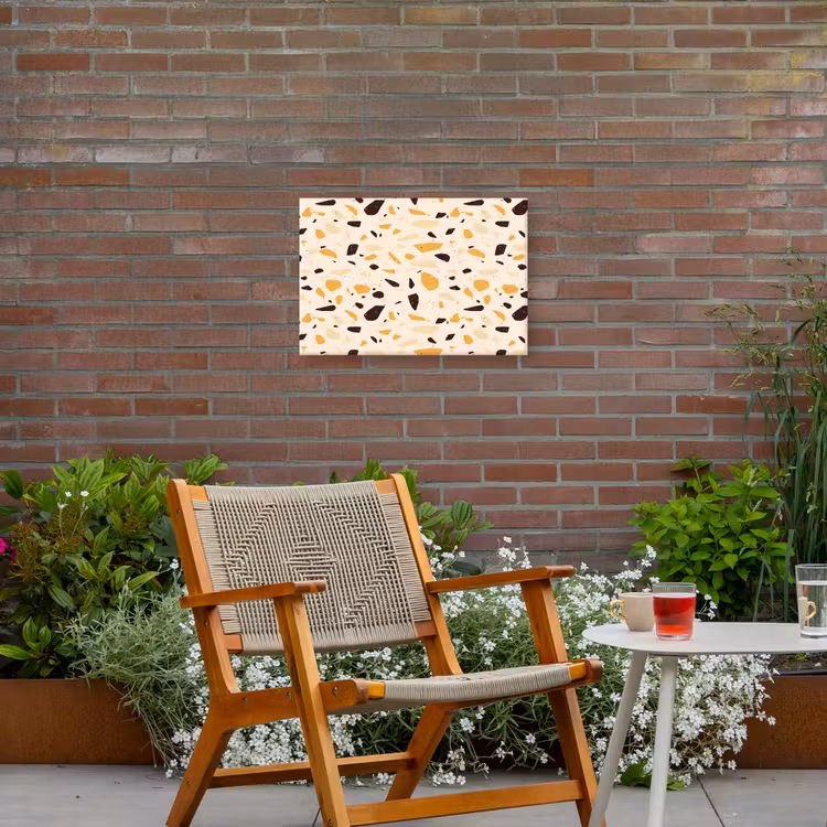 Buiten canvas - Terrazzo - Patroon - Geel - — 2