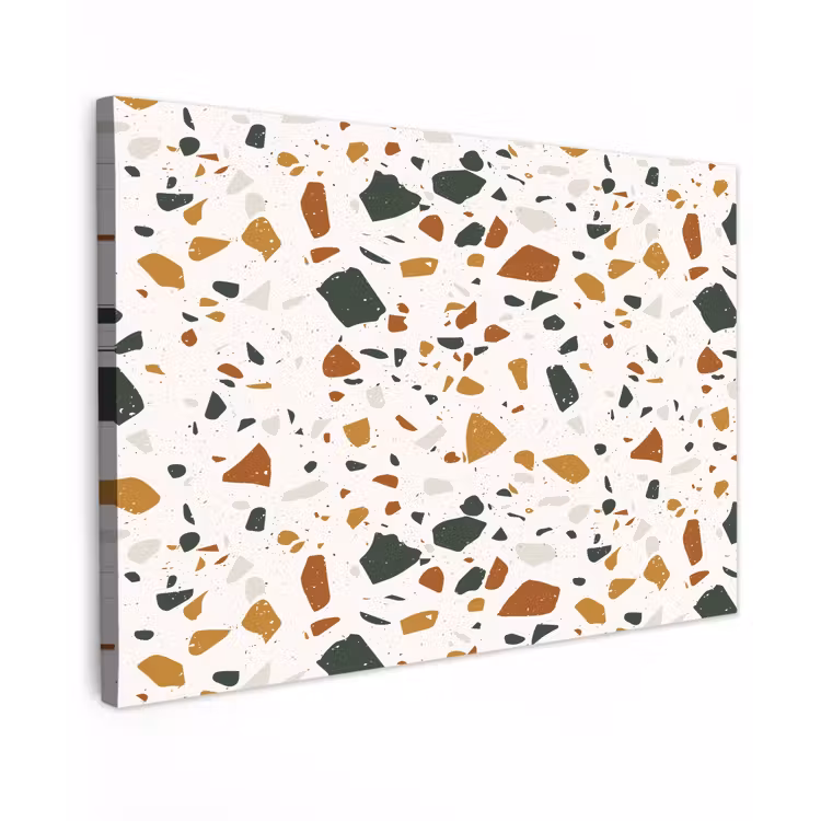 Buiten canvas - Terrazzo - Patroon - Wit - Terra — 1