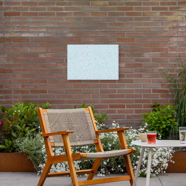 Buiten canvas - Terrazzo - Patroon - Kleurrijk - Baby Blauw — 2