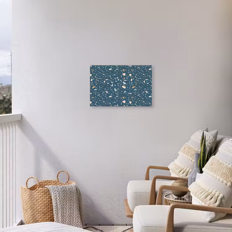 Buiten canvas - Terrazzo - Patroon - Kleurrijk - Diep blauw — 4