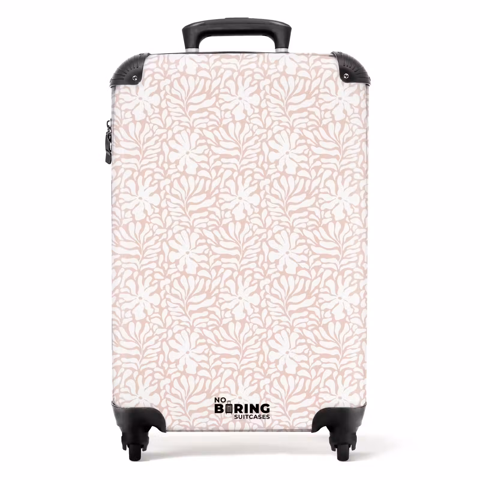 Koffer - Bloemen en bladeren op beige achtergrond — 1