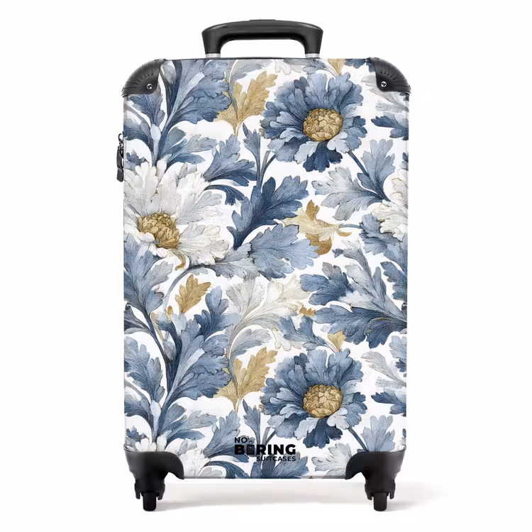 Koffer - Barok bloemen patroon blauw — 1