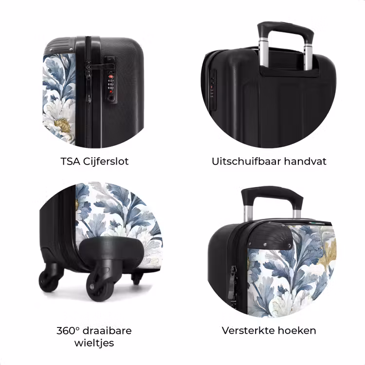 Koffer - Barok bloemen patroon blauw — 7