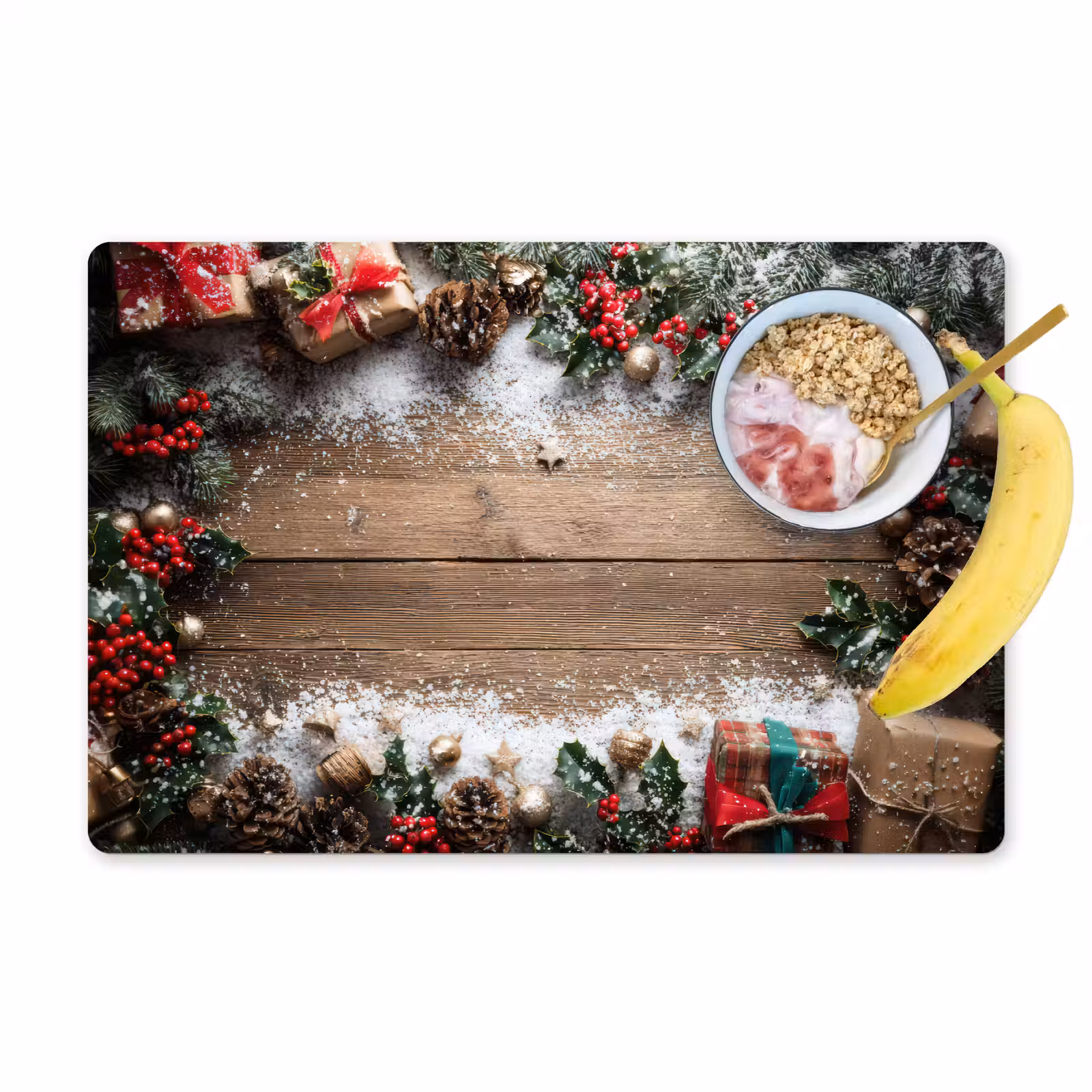Placemat - 6 stuks - Kerstdecoratie - Geschenken - Hout - Veelkleurig — 1
