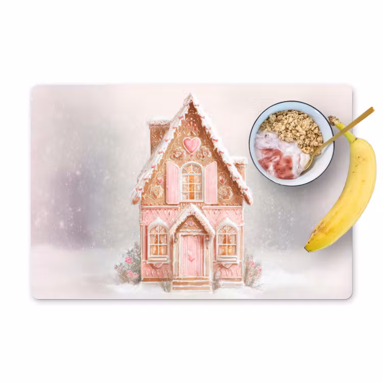 Placemat - 6 stuks - Huisje - Suiker - Pastel — 1