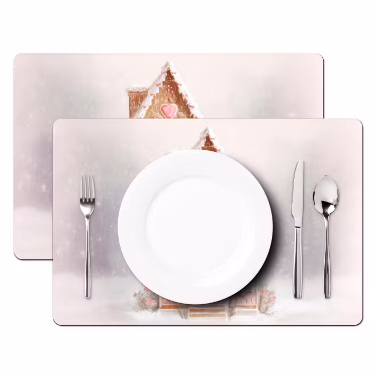 Placemat - 6 stuks - Huisje - Suiker - Pastel — 2