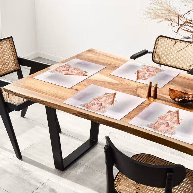Placemat - 6 stuks - Huisje - Suiker - Pastel — 5