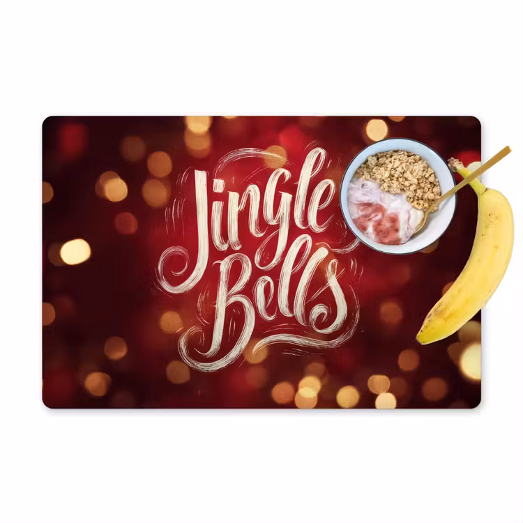 Placemat - 6 stuks - Jingle - Bells - Kerst - Rood — 1
