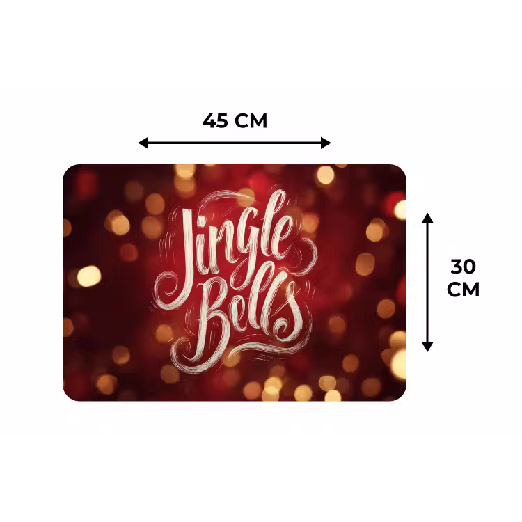 Placemat - 6 stuks - Jingle - Bells - Kerst - Rood — 3