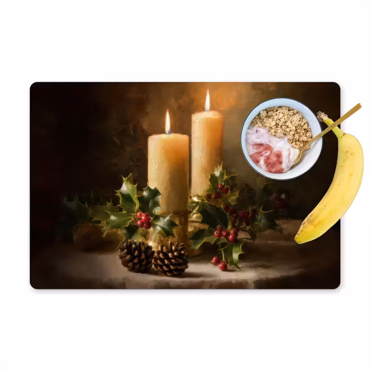Placemat - 6 stuks - Kaarslicht - Kerst - Veelkleurig — 1