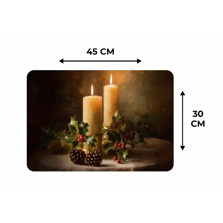 Placemat - 6 stuks - Kaarslicht - Kerst - Veelkleurig — 3