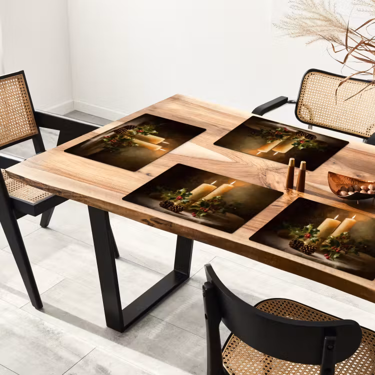 Placemat - 6 stuks - Kaarslicht - Kerst - Veelkleurig — 5