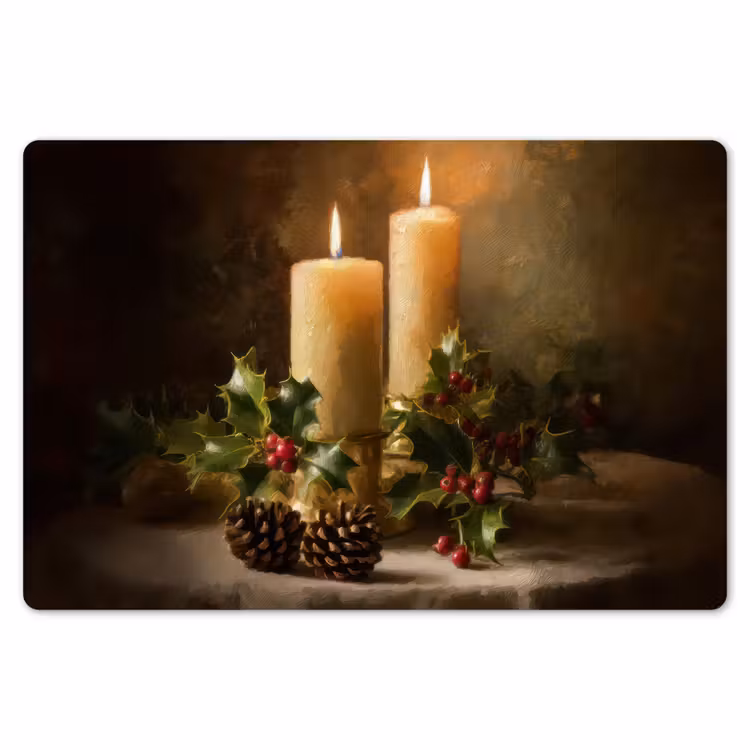 Placemat - 6 stuks - Kaarslicht - Kerst - Veelkleurig — 7