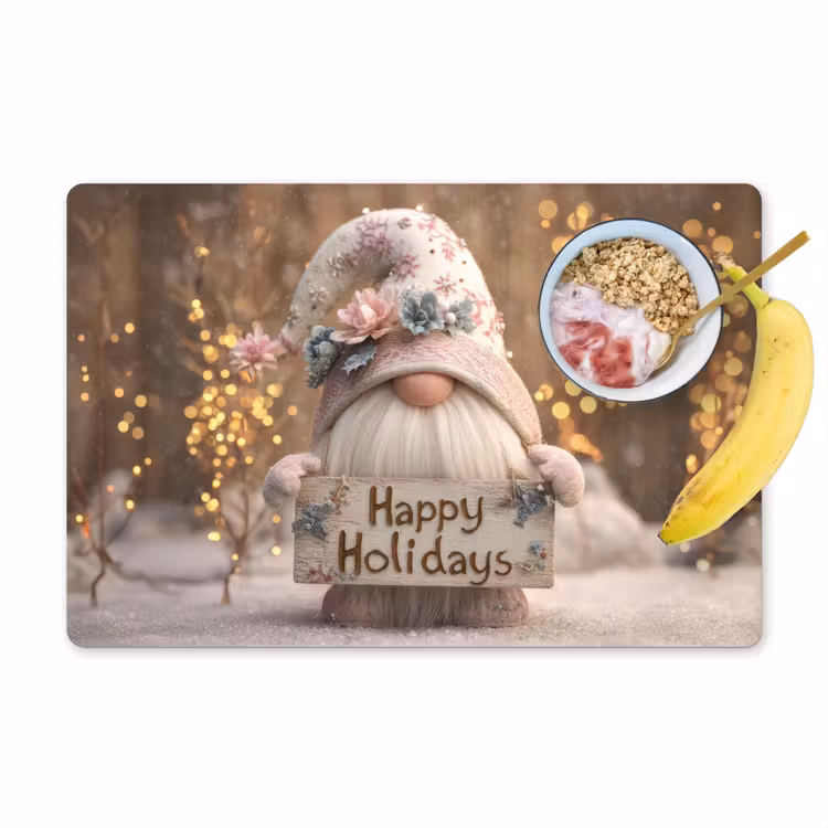 Placemat - 6 stuks - Kerst - Gnome - Bord - Kleurrijk — 1