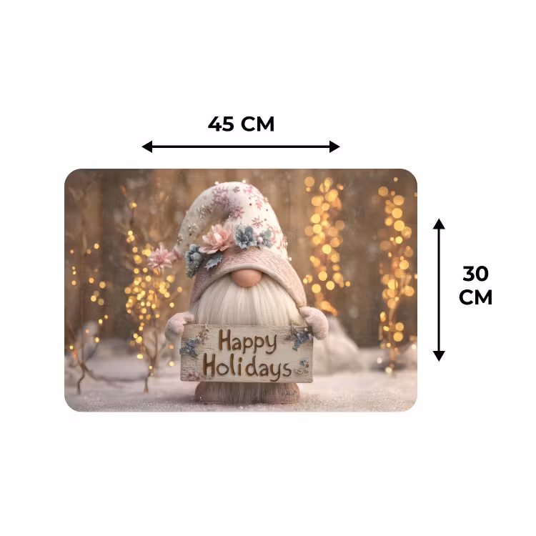 Placemat - 6 stuks - Kerst - Gnome - Bord - Kleurrijk — 3