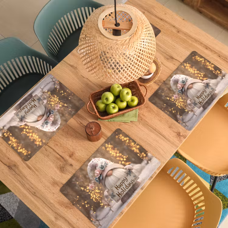 Placemat - 6 stuks - Kerst - Gnome - Bord - Kleurrijk — 6
