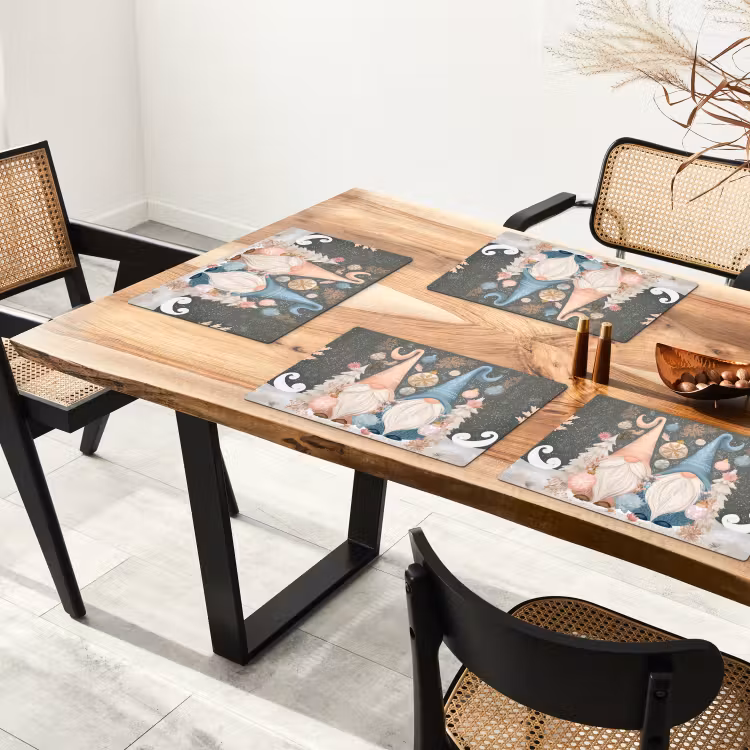 Placemat - 6 stuks - Kerst - Gnomen - Pastel — 5