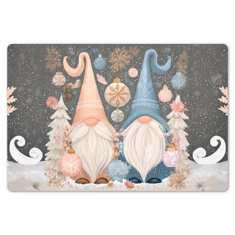 Placemat - 6 stuks - Kerst - Gnomen - Pastel — 7