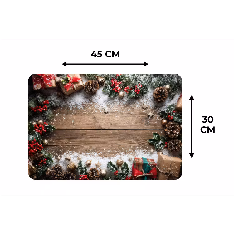 Placemat - 6 stuks - Kerstdecoratie - Geschenken - Hout - Veelkleurig — 3