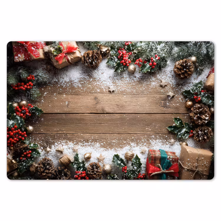Placemat - 6 stuks - Kerstdecoratie - Geschenken - Hout - Veelkleurig — 7